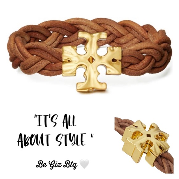 🆕NWT Tory Burch Authentic Miller Fisherman-Gold-& Braided Leather Bracelet - Picture 11 of 12